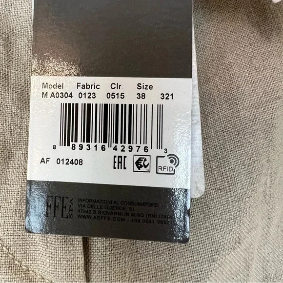 Alberta Ferretti High Waist Wide Leg Linen Pants Beige Oatmeal IT 38 US 2 NWT - Picture 9 of 10